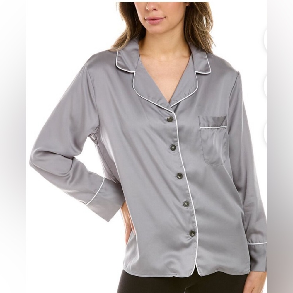 ETTITUDE Sateen Long sleeve PJ Shirt NWT